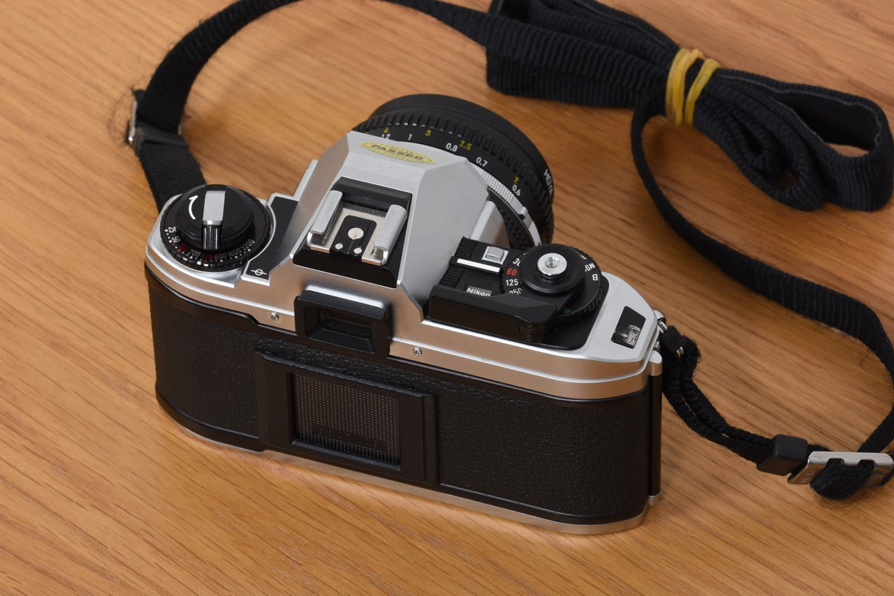 FG-20 SLR camera + lenses by Nikon