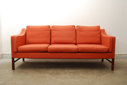 Rose wool three seat sofa in style of Mogensen