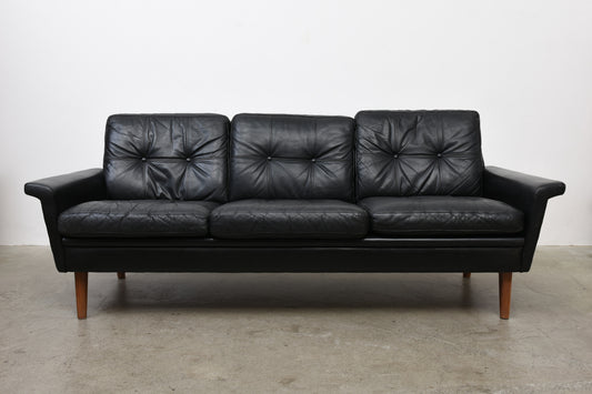 1960s leather three seater by Nili