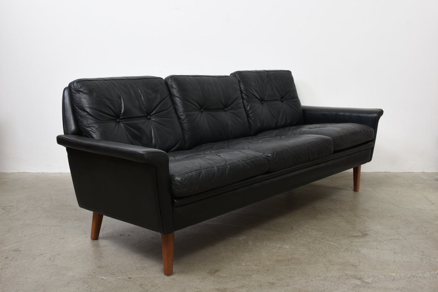 1960s leather three seater by Nili