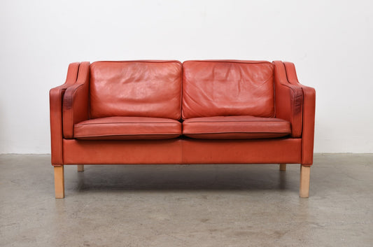 Leather two seater by Mogens Hansen