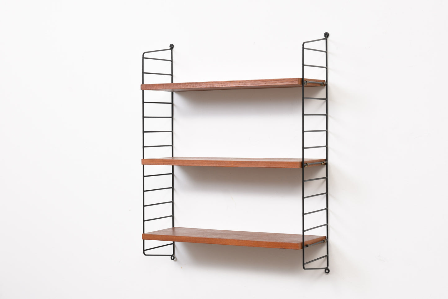 1950s teak + wire String shelves