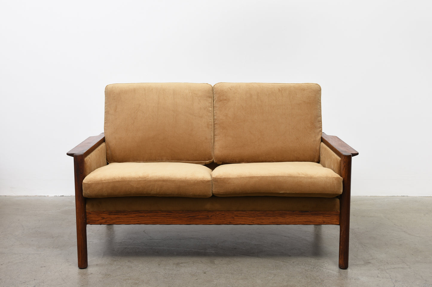 1960s rosewood + corduroy two seater