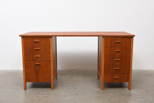 1950s Swedish twin pedestal desk