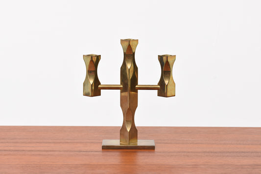 1980s Swedish brass candelabra