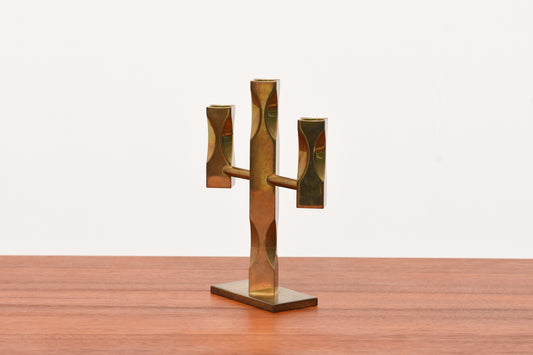 1980s Swedish brass candelabra