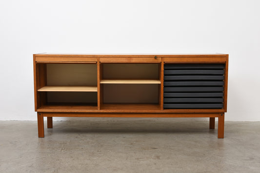 Teak sideboard with tambour doors