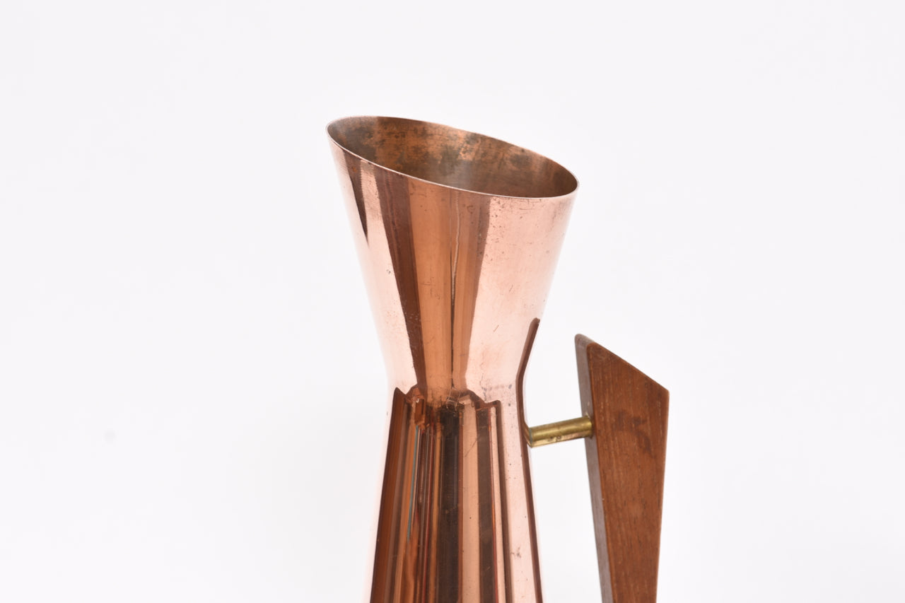 Copper jug with teak handle