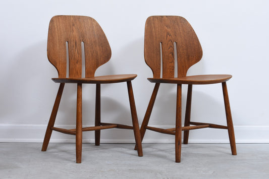 Two available: Oak dining chairs by Ejvind Johansson for FDB