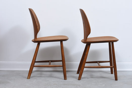 Two available: Oak dining chairs by Ejvind Johansson for FDB