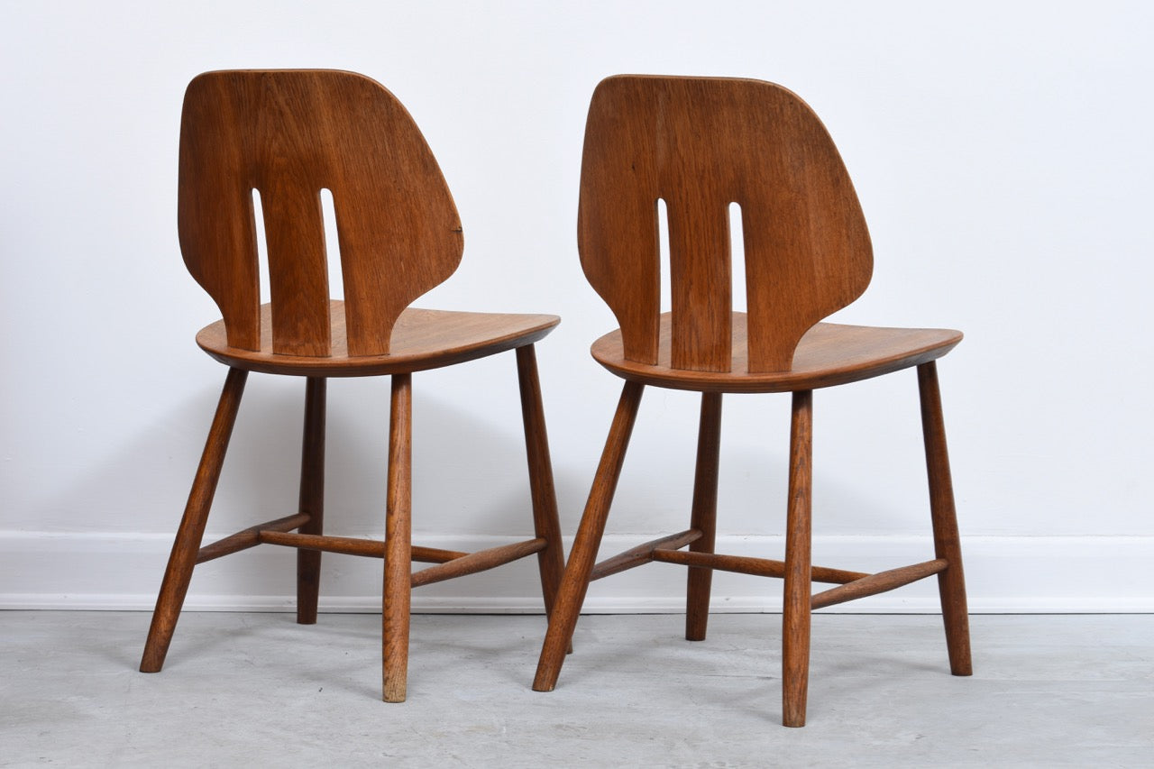 Two available: Oak dining chairs by Ejvind Johansson for FDB