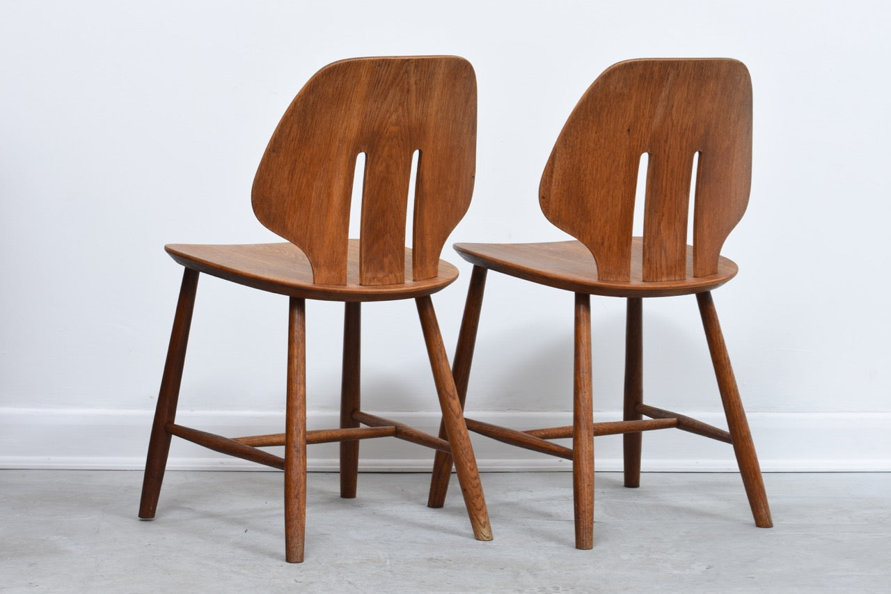 Two available: Oak dining chairs by Ejvind Johansson for FDB