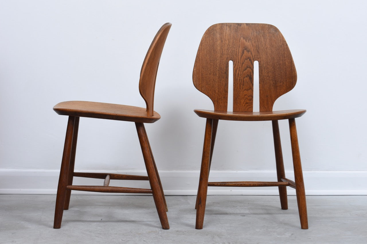 Two available: Oak dining chairs by Ejvind Johansson for FDB