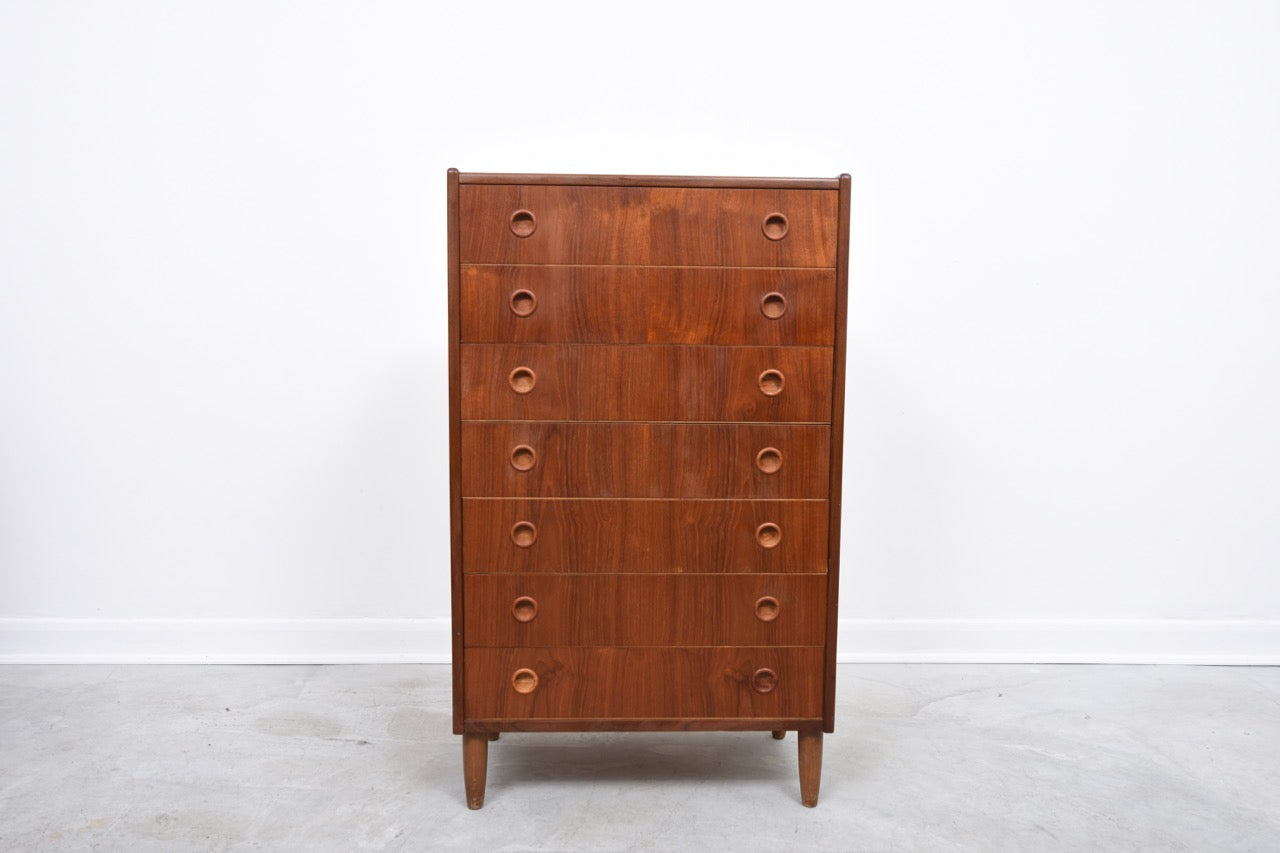 Chest of seven drawers in teak