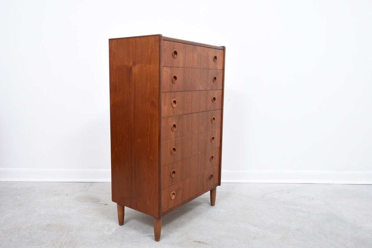 Chest of seven drawers in teak