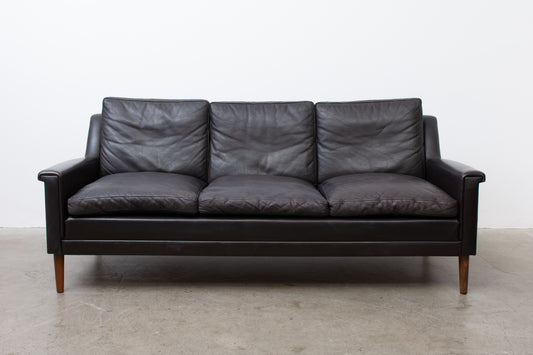 1960s Danish leather three seater