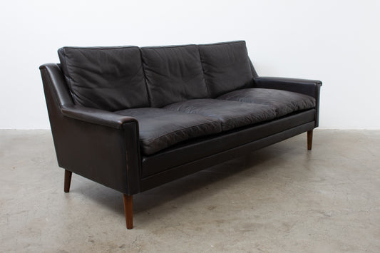 1960s Danish leather three seater