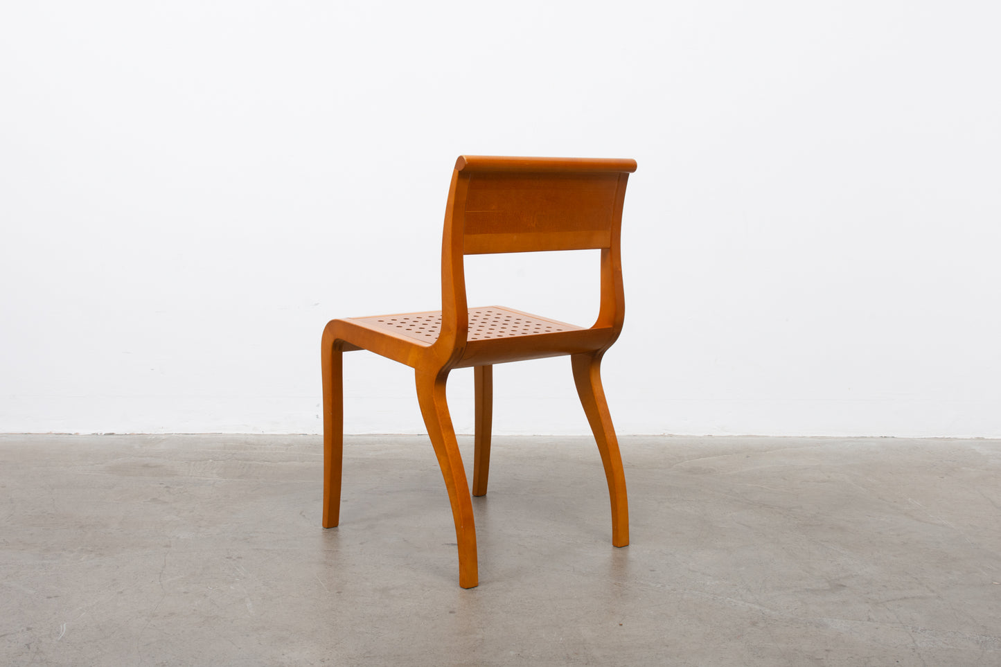 Four available: 1980s birch dining chairs by Kimmo Varjoranta