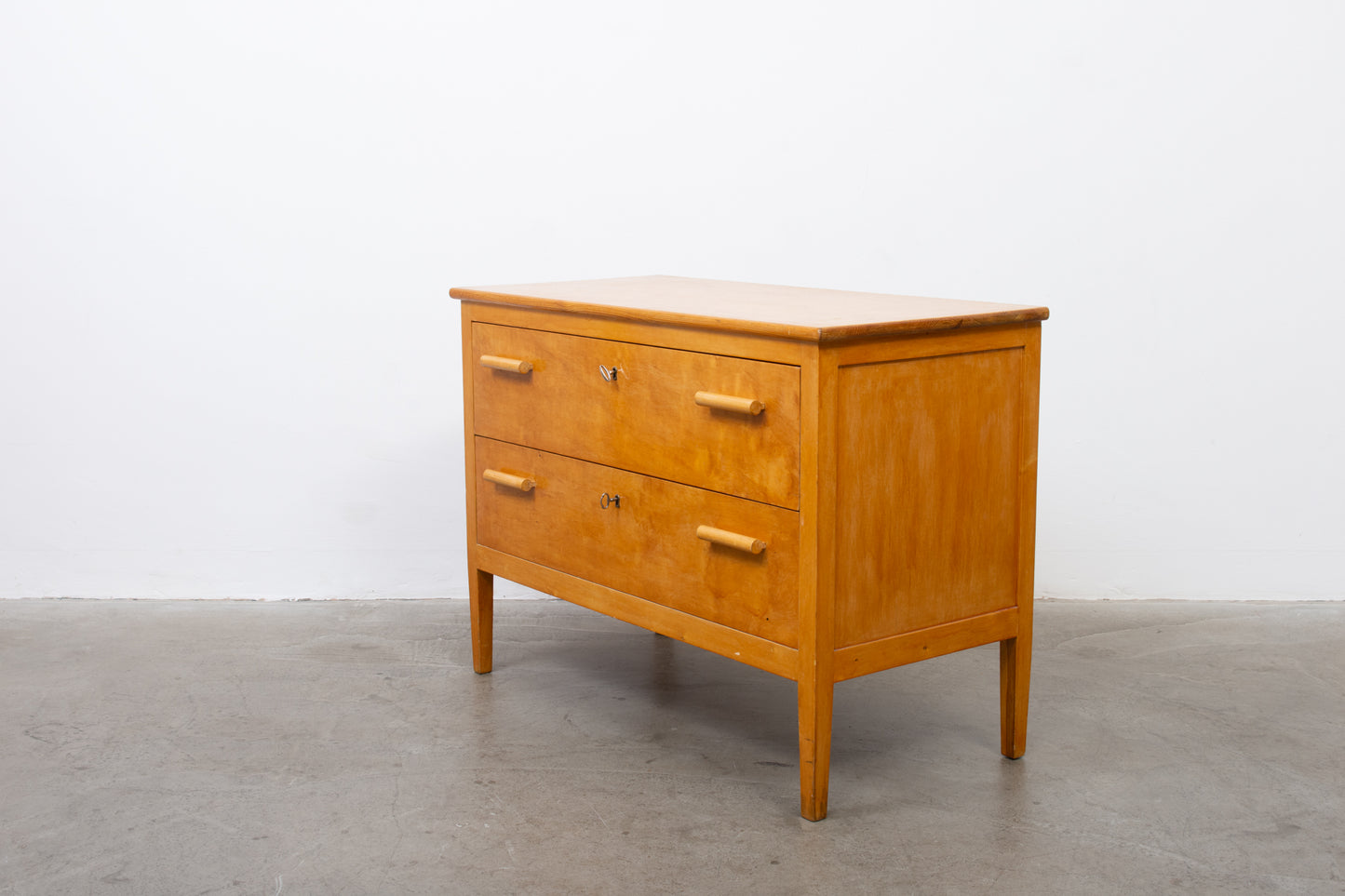 1940s low chest in birch