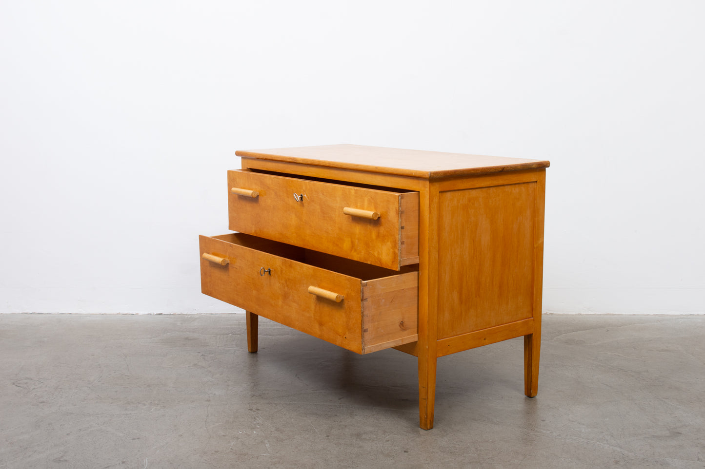 1940s low chest in birch
