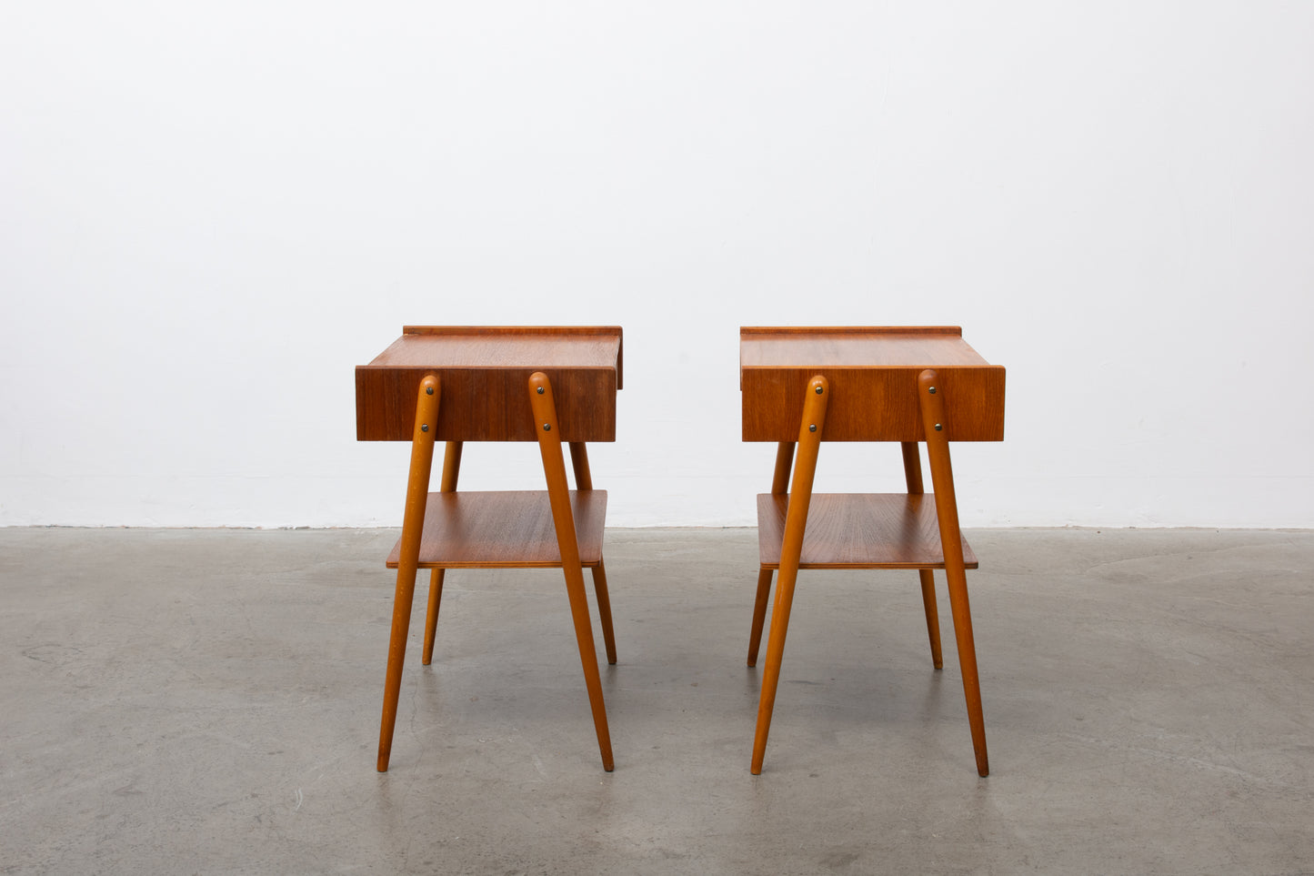 Pair of teak bedside tables by AB Carlström & Co.