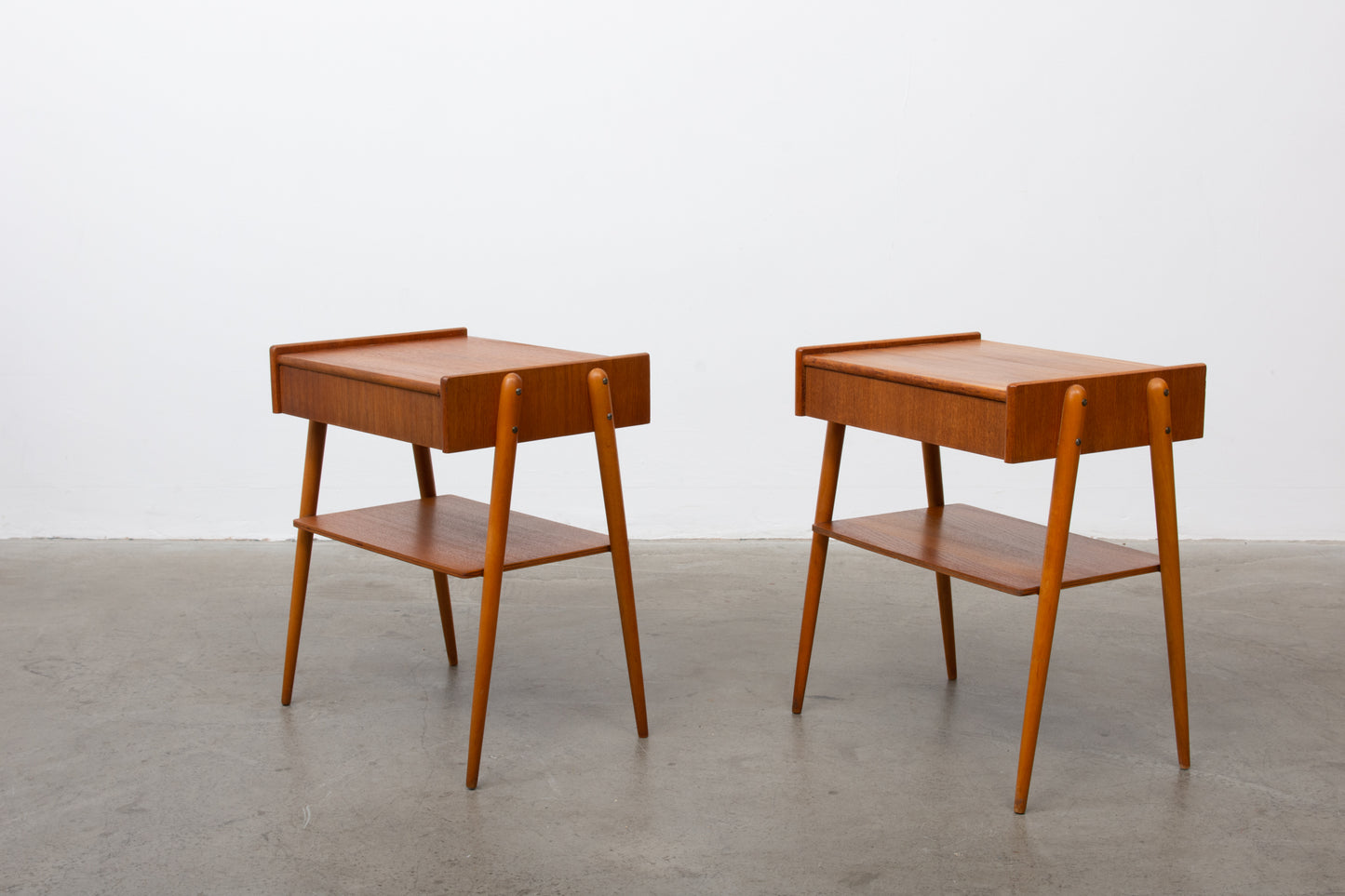 Pair of teak bedside tables by AB Carlström & Co.