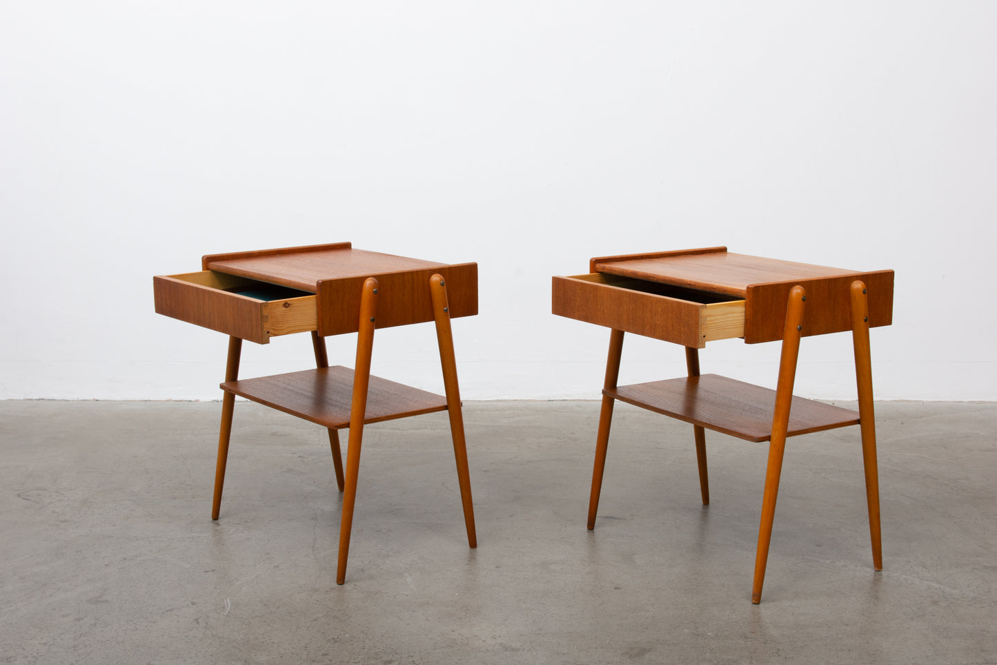 Pair of teak bedside tables by AB Carlström & Co.