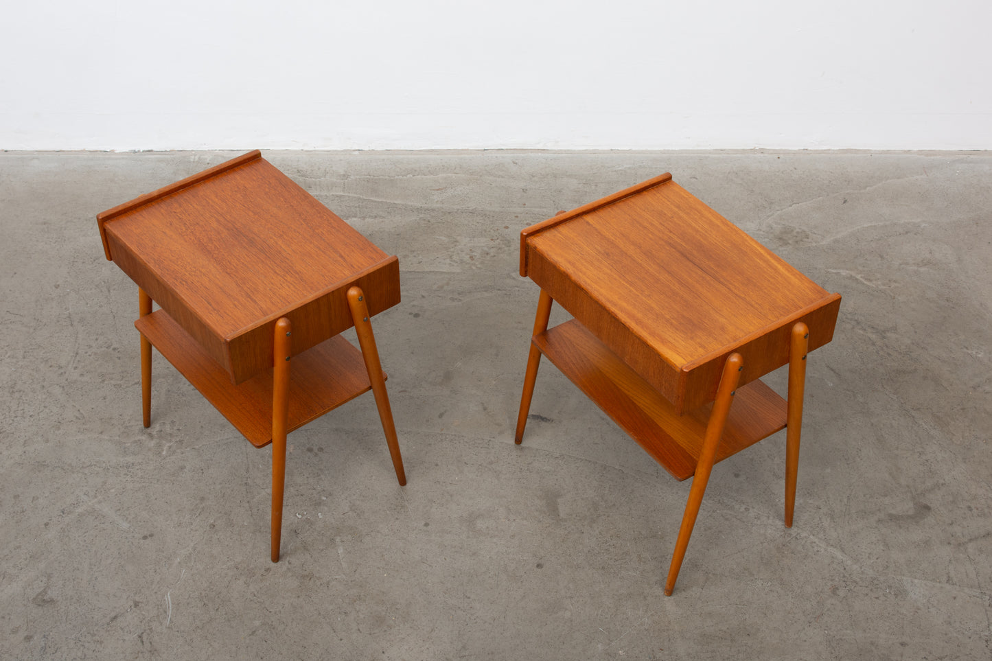 Pair of teak bedside tables by AB Carlström & Co.