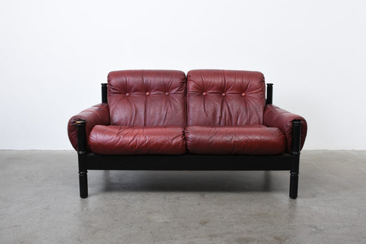 1960s Swedish leather two seater