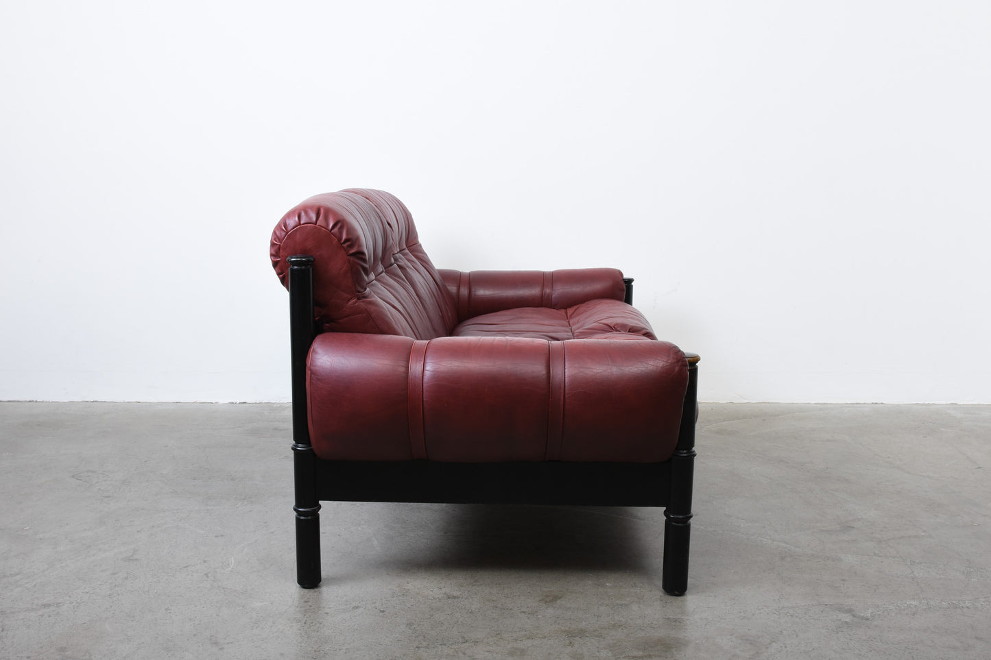 1960s Swedish leather two seater
