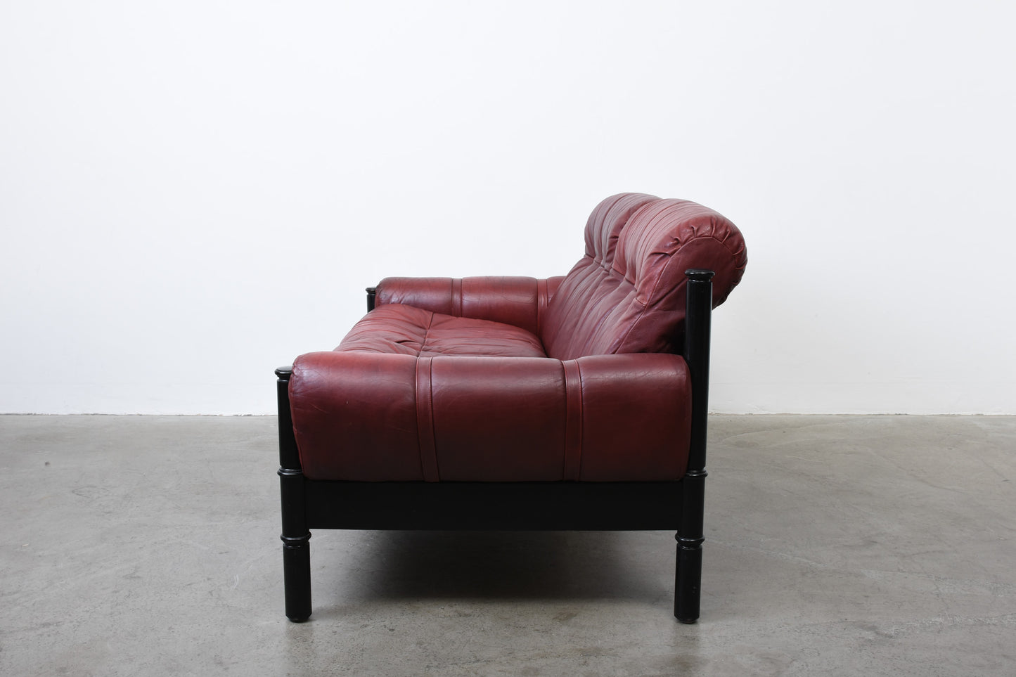 1960s Swedish leather two seater