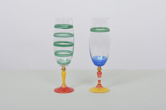 Two available: 'Clown' champagne glasses by Anne Nilsson