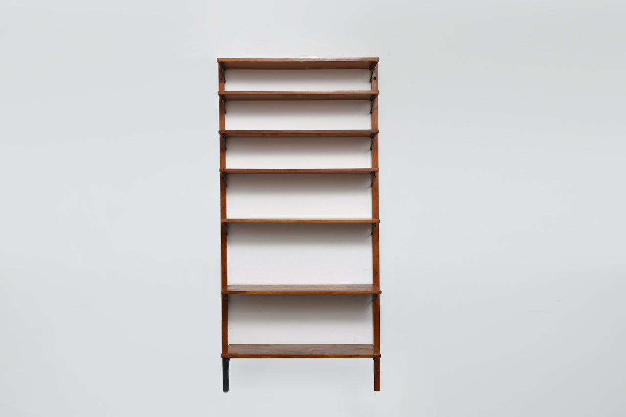 Single bay of teak shelves