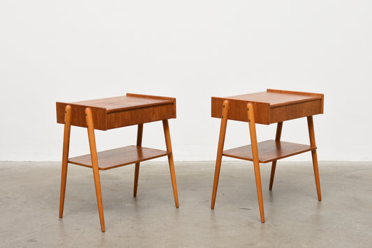 Pair of teak bedside tables by AB Carlström & Co