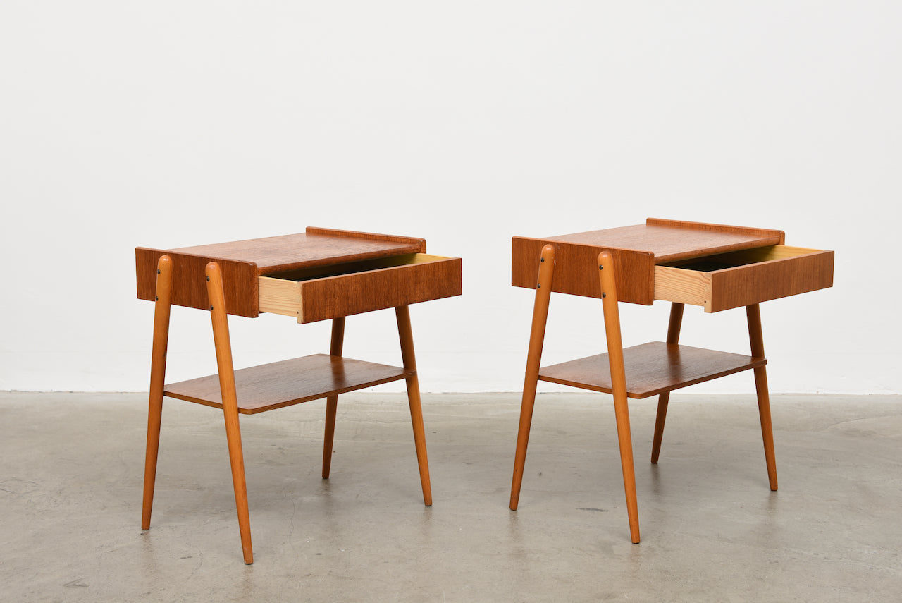 Pair of teak bedside tables by AB Carlström & Co