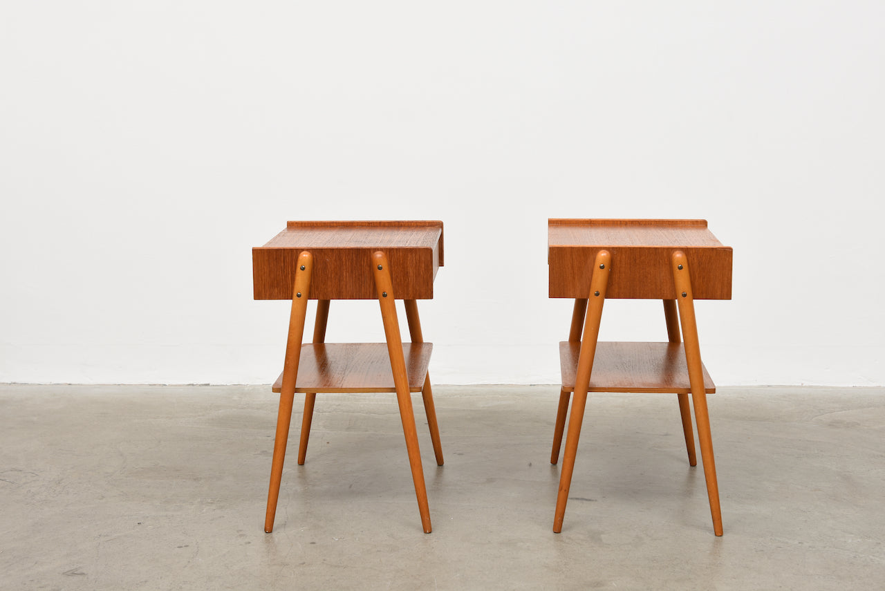 Pair of teak bedside tables by AB Carlström & Co