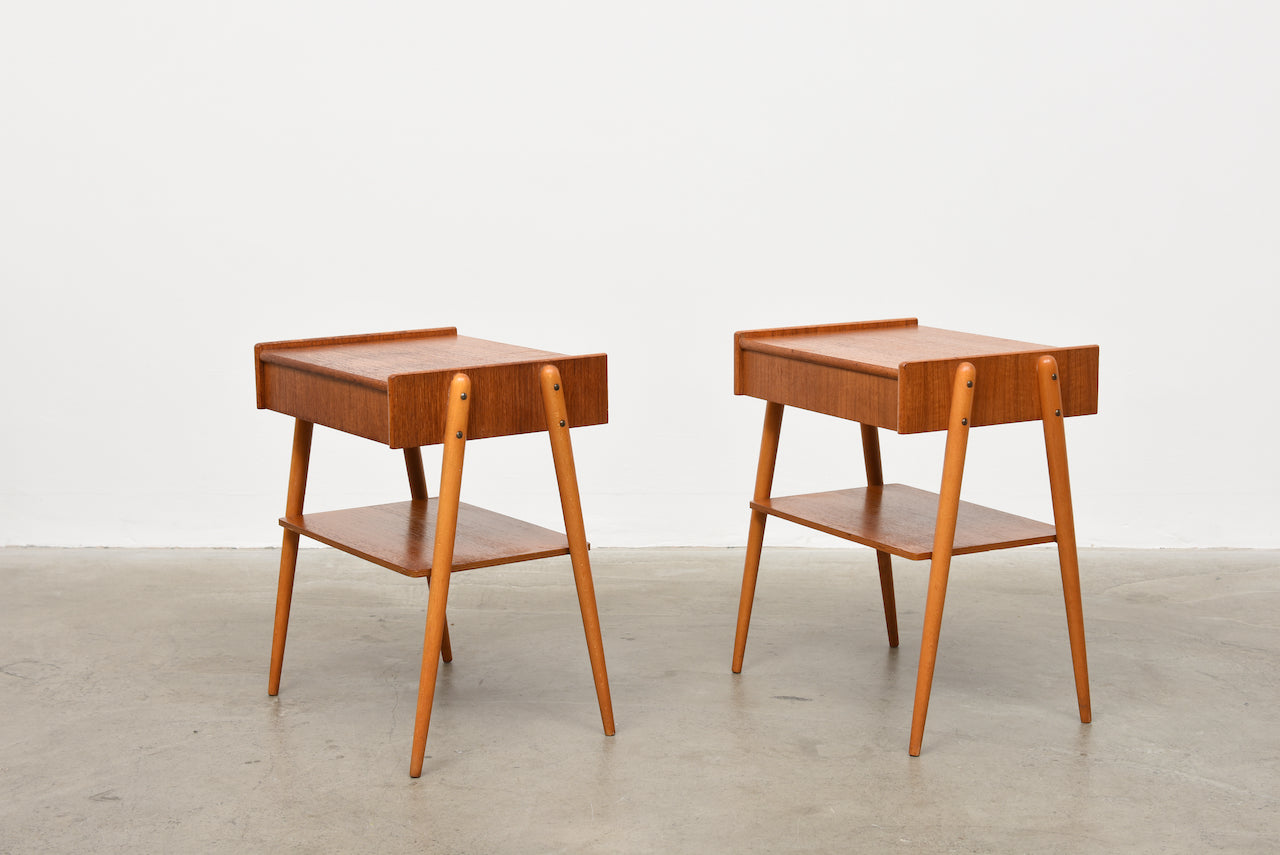 Pair of teak bedside tables by AB Carlström & Co