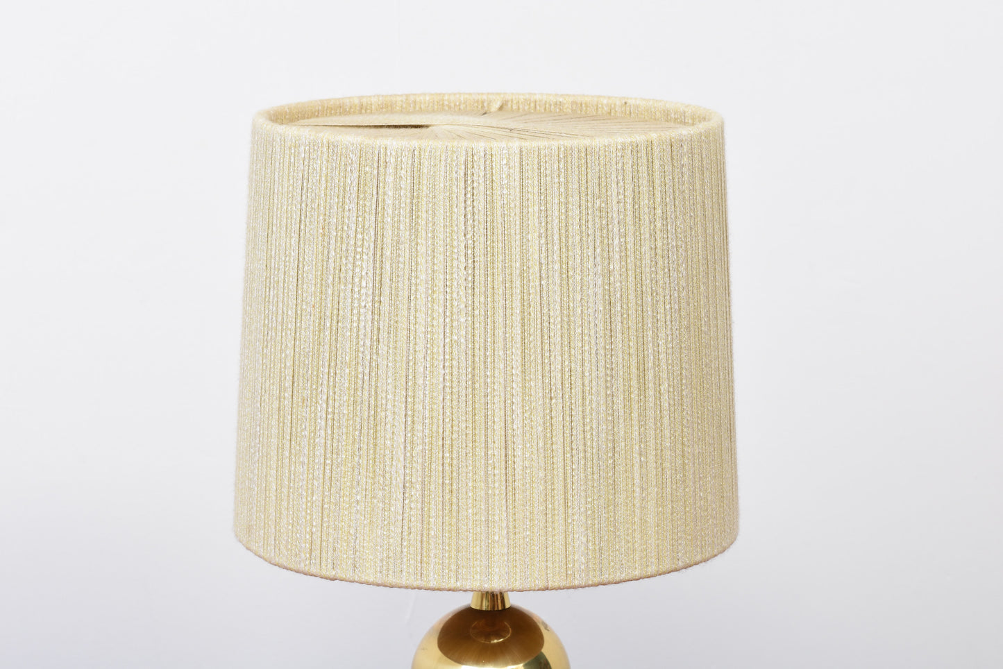 1960s brass table lamp with shade
