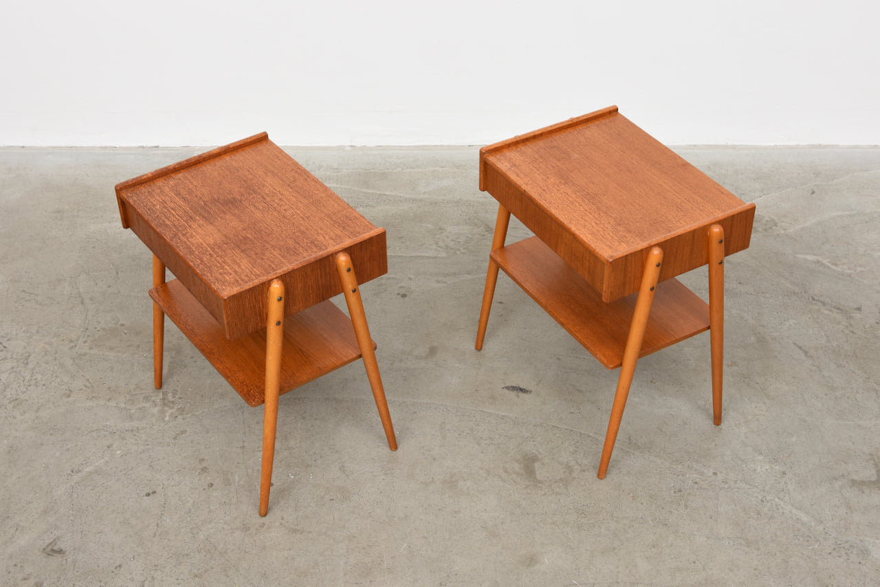 Pair of teak bedside tables by AB Carlström & Co