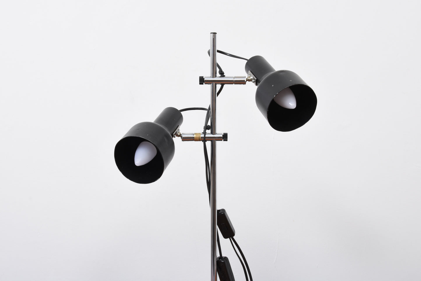 1960s twin-headed metal table lamp