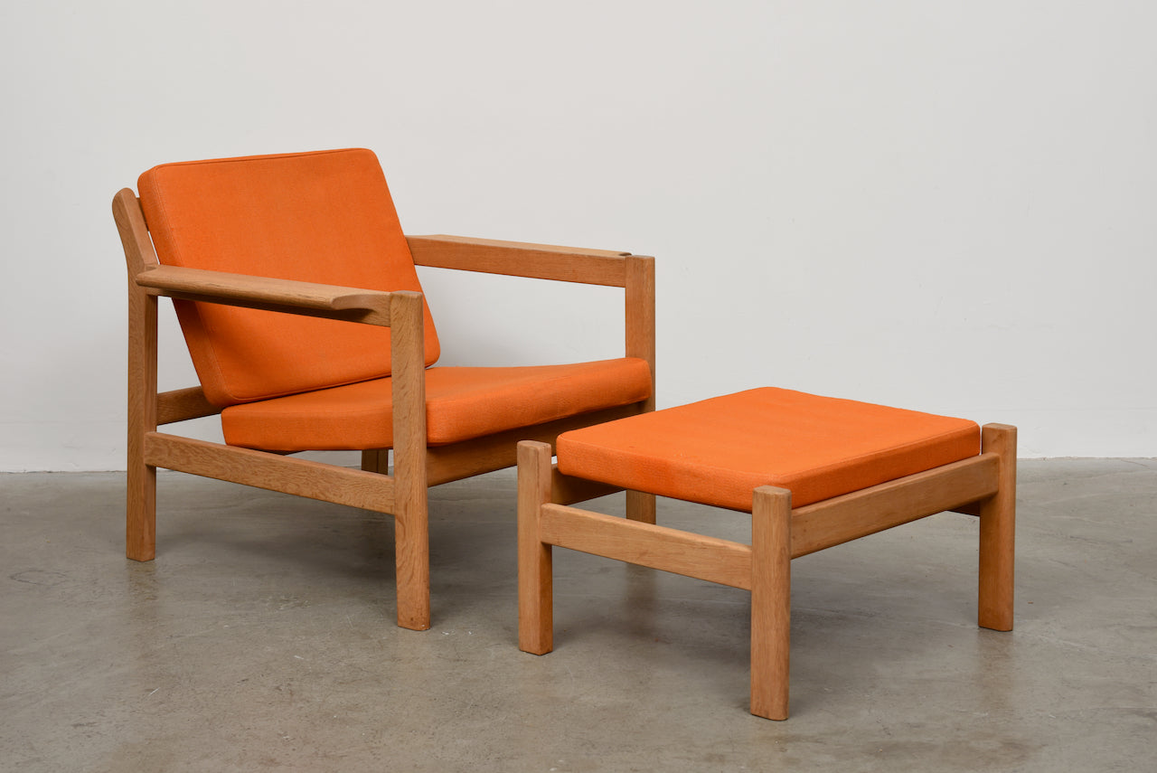 Model 227 lounger + foot stool by Børge Mogensen