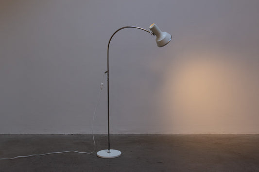 1960s white metal floor lamp