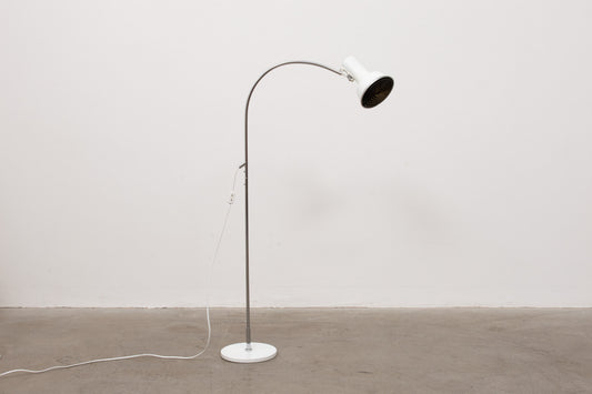 1960s white metal floor lamp