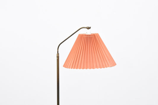 1950s brass floor lamp with shade