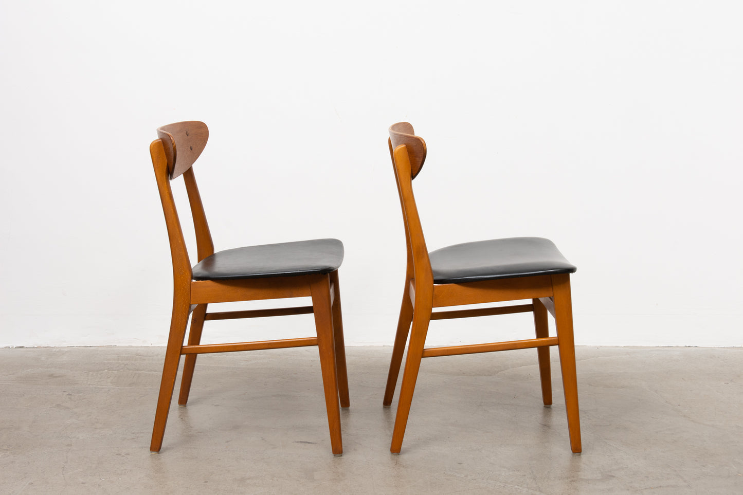 Two available: 1960s teak + beech chairs by Farstrup