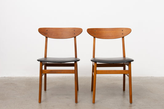 Two available: 1960s teak + beech chairs by Farstrup