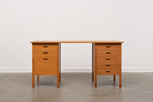 1960s Swedish twin-pedestal desk