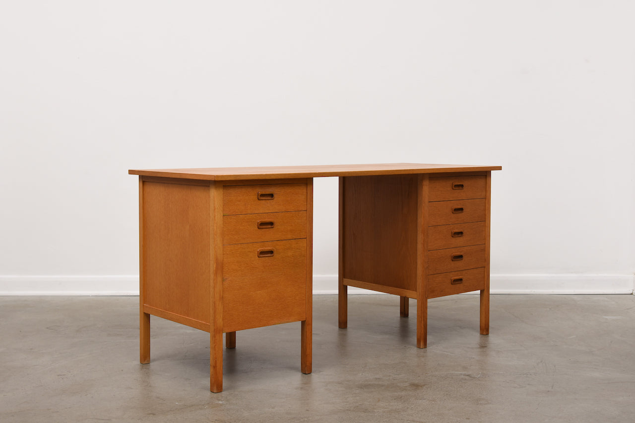 1960s Swedish twin-pedestal desk