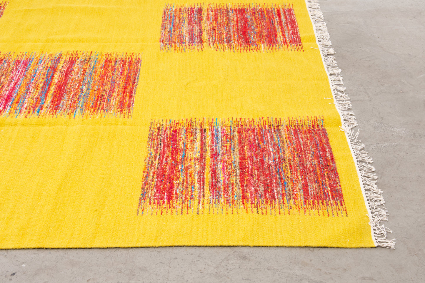 Large flat-weave wool rug