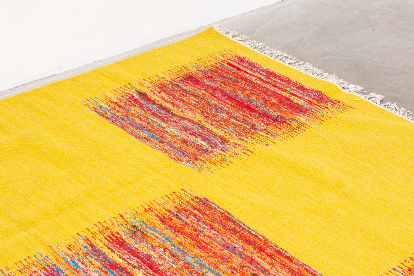 Large flat-weave wool rug